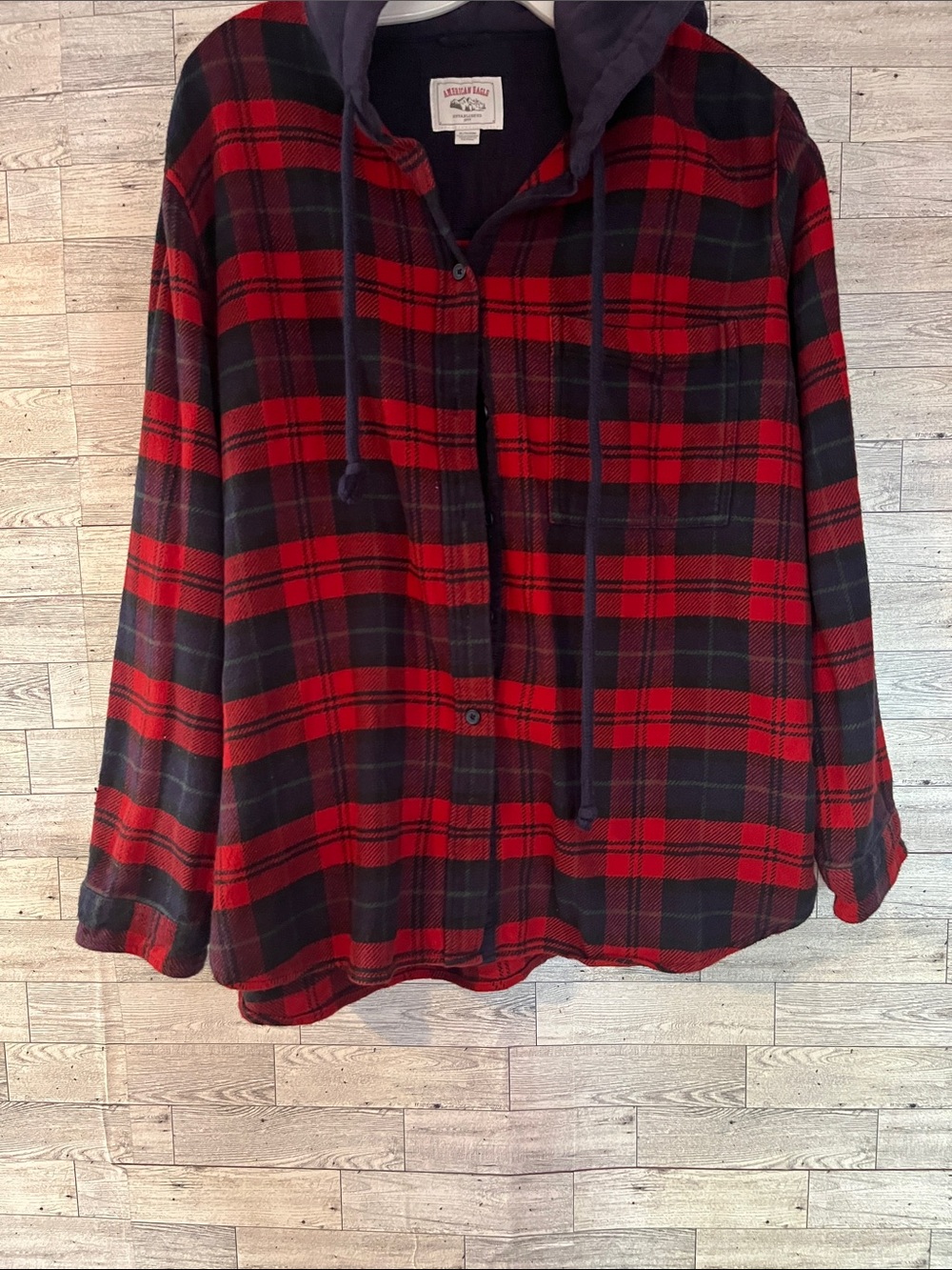 American Eagle flannel hoodie size XL